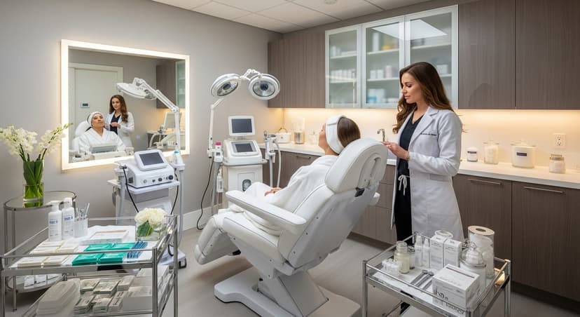 Medical professional with patient during treatment