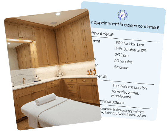 Treatment room with appointment confirmation
