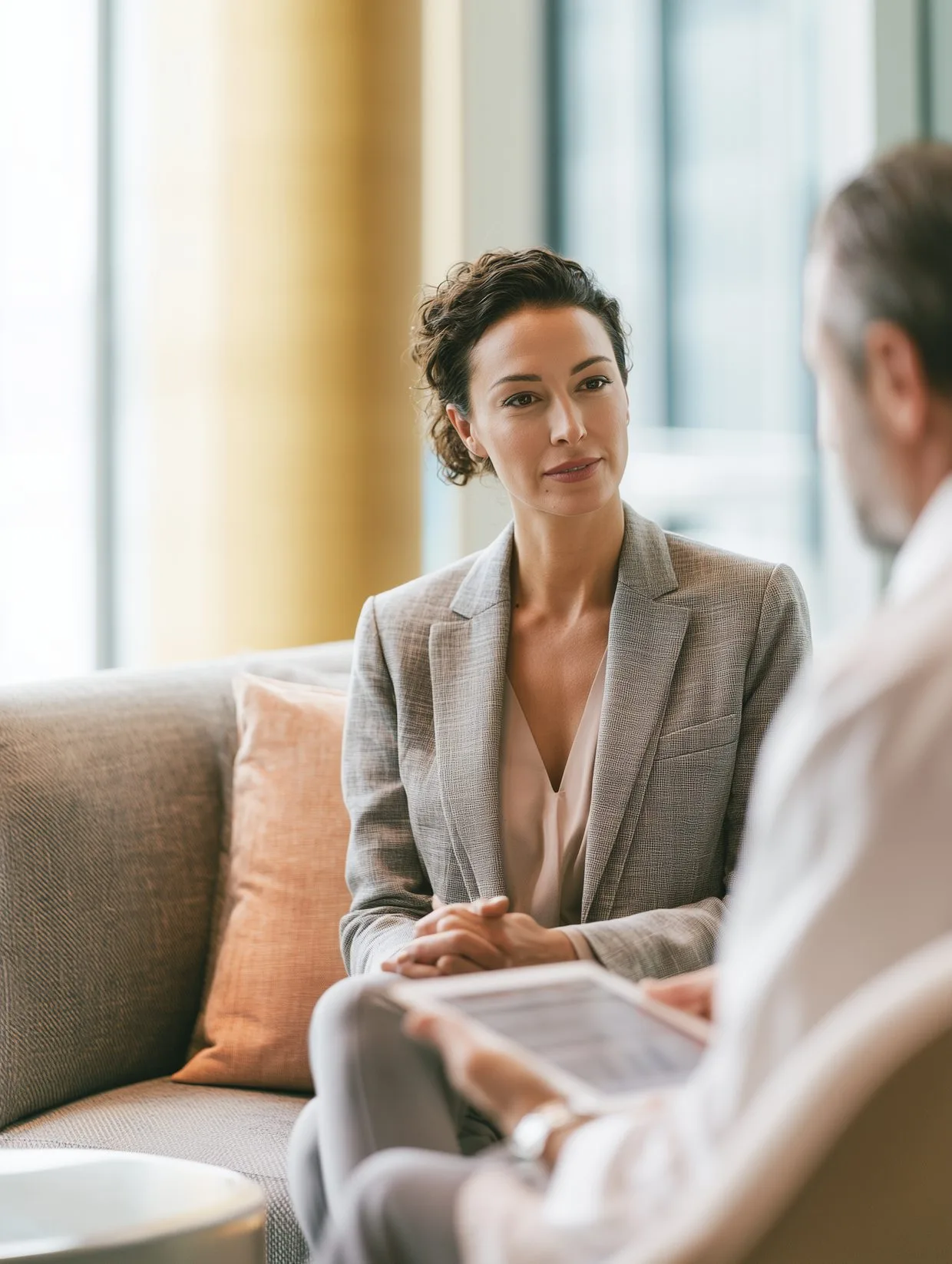 A physician reviewing results with a patient