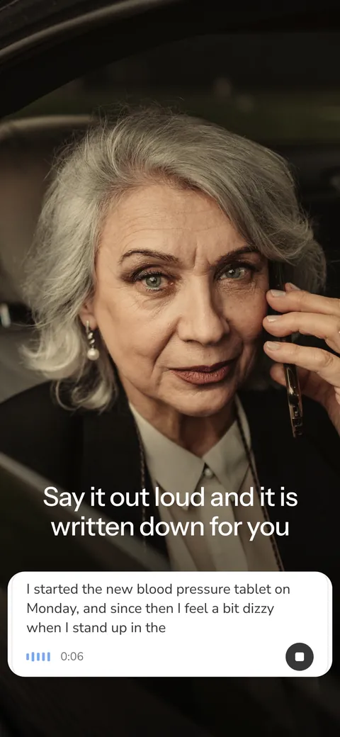 The wai Profile app. Speak your question and it is written as you talk.