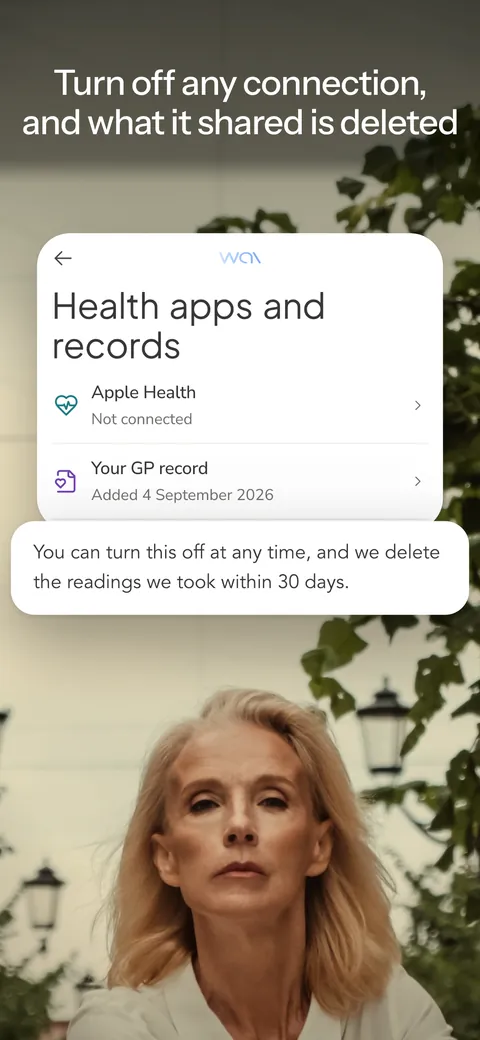 The wai Profile app. You decide what your doctor sees, and can delete it at any time.