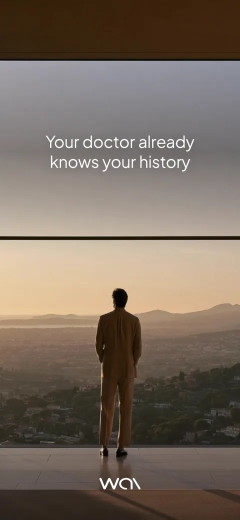 The wai Profile app. A doctor who already knows your history.