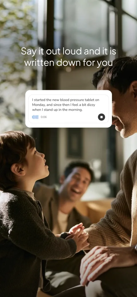 The wai Profile app. Speak your question and it is written as you talk.